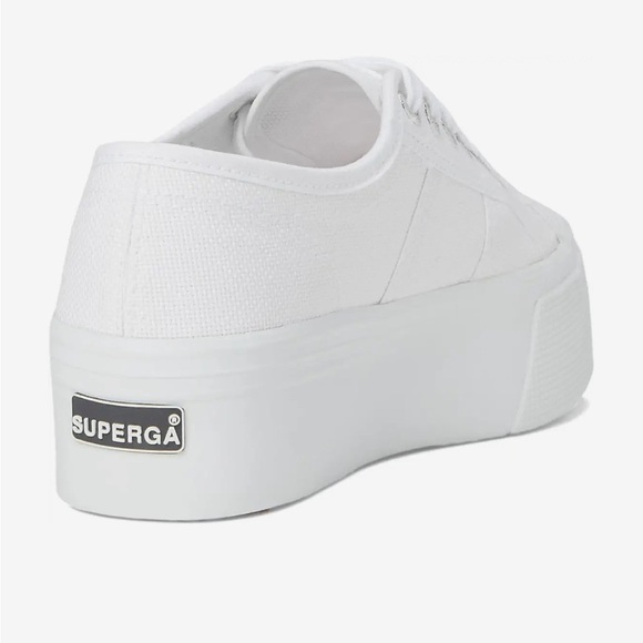 Superga Women's Classic White Platform Sneakers - Picture 5 of 12